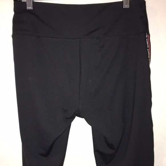 Bebe Sports Women's Black Contrast Logo Tape Wide Waistband Leggings Size Large - Picture 6 of 7
